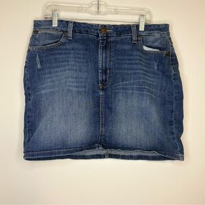 Wrangler Distressed Denim Mini Skirt Size 13